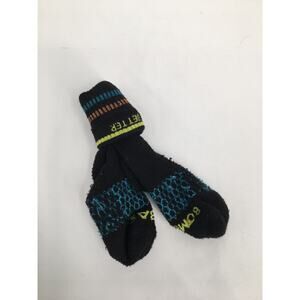 Bombas Kids Calf Socks Black Blue Orange Yellow Honeycomb Bee Print XS 2-8